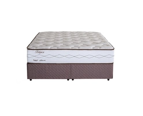 Conjunto Cama Box + Colchão Herval Bélgica Mola Smartspring Queen 158 x 198