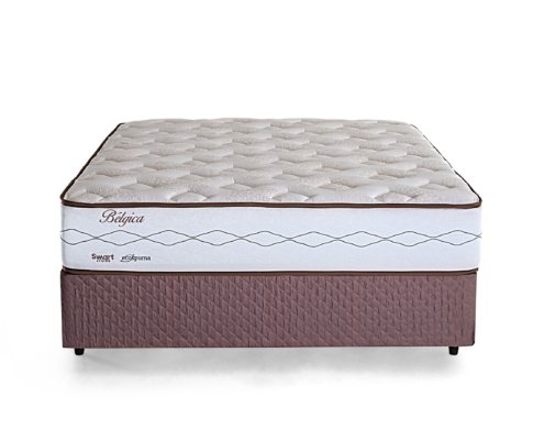 Conjunto Cama Box + Colchão Herval Bélgica Mola Smartspring Casal 138 x 188